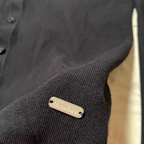 Threadbare Navy Button Down Sweater Knit - Picture 2 of 6